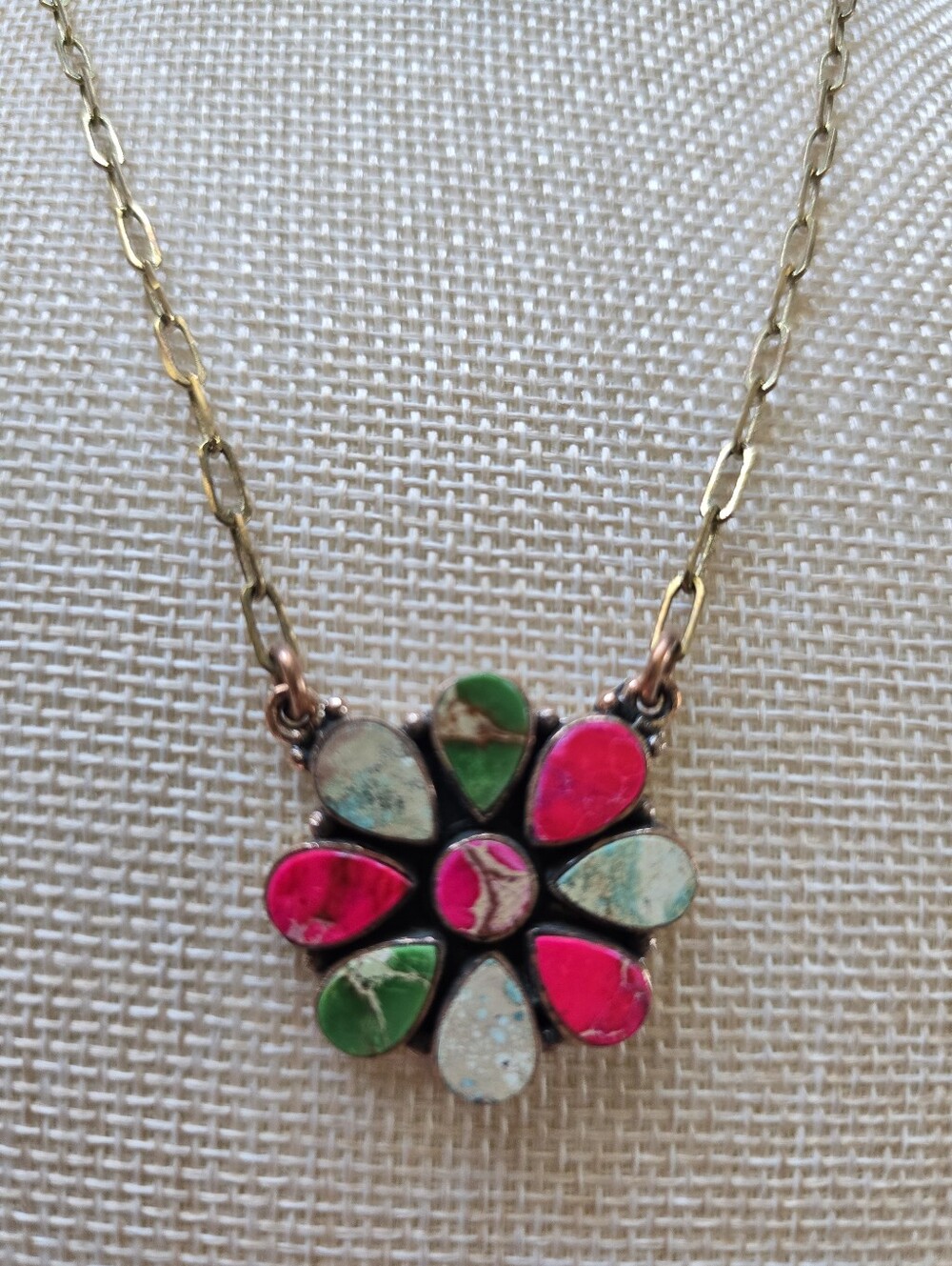 Sediment Jasper Pendant Necklace In Copper, Southwestern